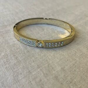 Gold and CZ Bangle